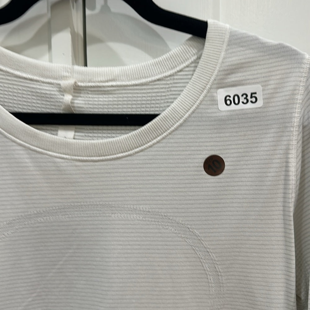 (6035)  🍋 LULULEMON RUN: Swiftly Tech BREEZE Long Sleeve Crew Sz 10 VGUC