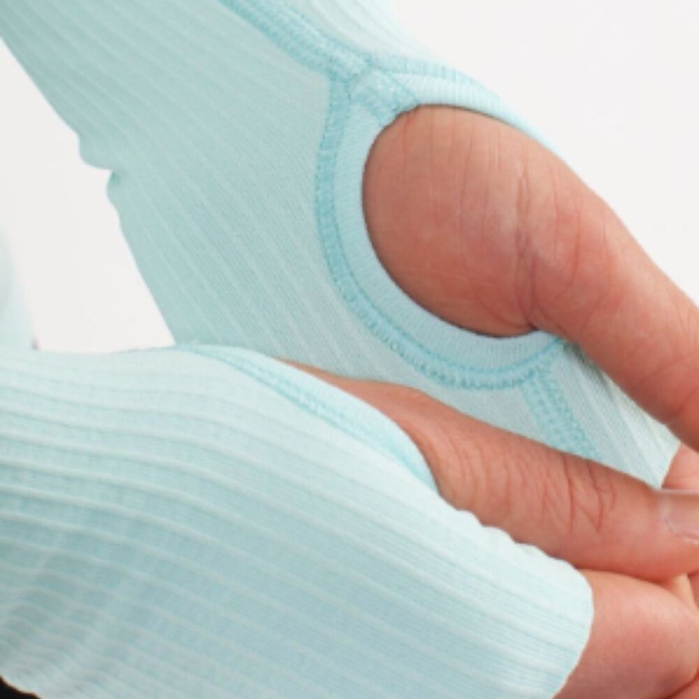 (6036)  🍋 LULULEMON RUN: Swiftly Tech Long Sleeve Crew Sz 12 Aquamarine *EUC