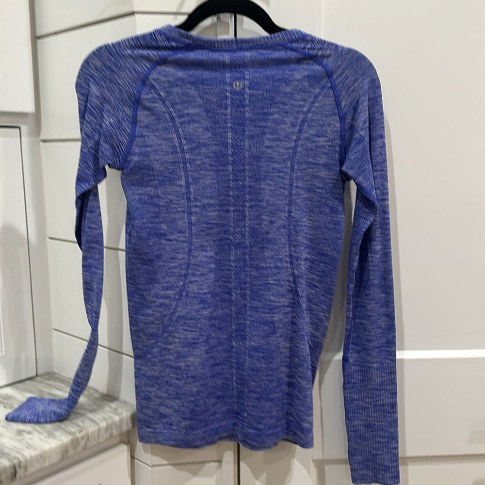 (6044)  🍋 LULULEMON RUN: Swiftly Tech BREEZE Long Sleeve Crew Sz 4 VGUC