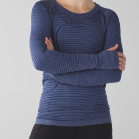 (6045)  🍋 LULULEMON RUN: Swiftly Tech BREEZE Long Sleeve Crew Sz 4 EUC