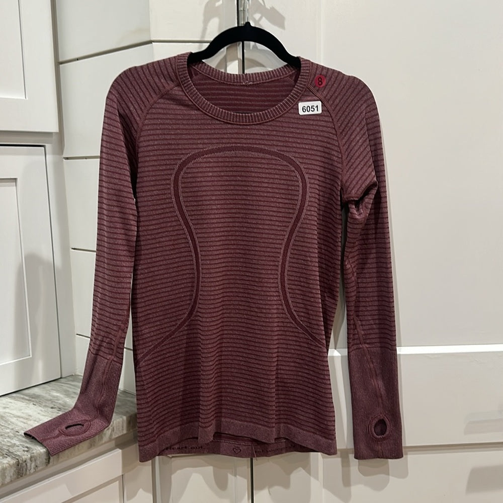 (6051)  🍋 LULULEMON RUN: Swiftly Tech Long Sleeve Crew Sz 8 *EUC