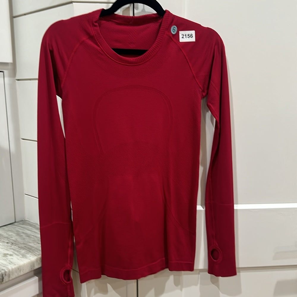 (2156)  🍋 LULULEMON RUN: Swiftly Tech Long Sleeve Crew Sz 6 *EUC