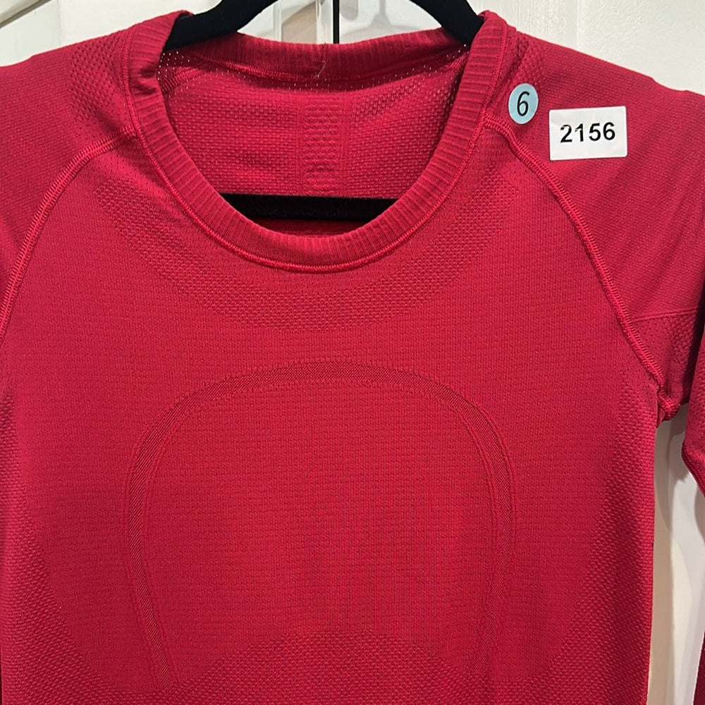(2156)  🍋 LULULEMON RUN: Swiftly Tech Long Sleeve Crew Sz 6 *EUC