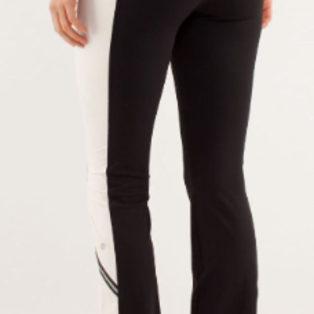 (6103) 🍋 LULULEMON Run: Ice Queen Pant in Sz 6 Color: Black / Polar Cream *RARE