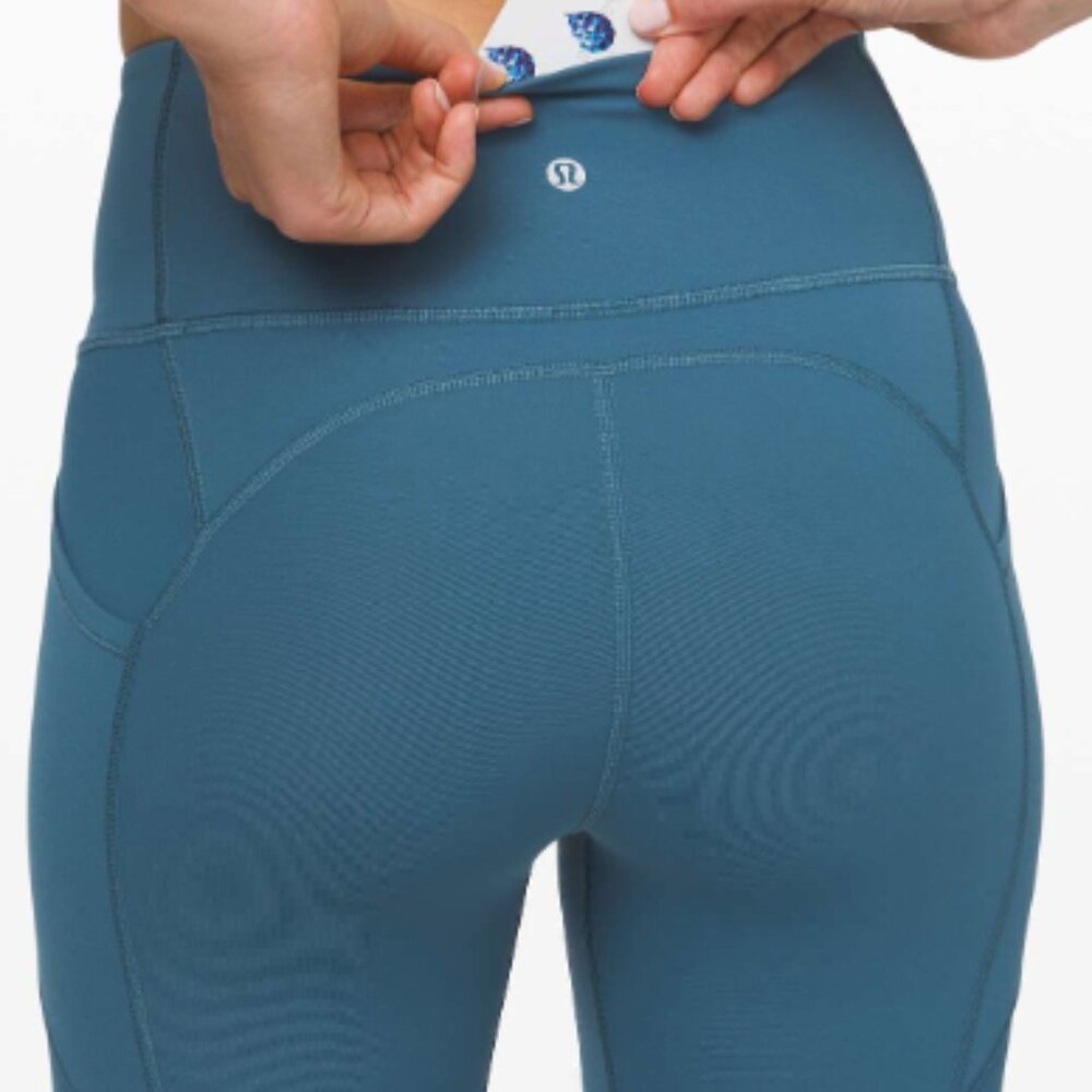 (6109)  LULULEMON All The Right Places Crop II *23" in PETROL BLUE Sz 8 **LOVED…