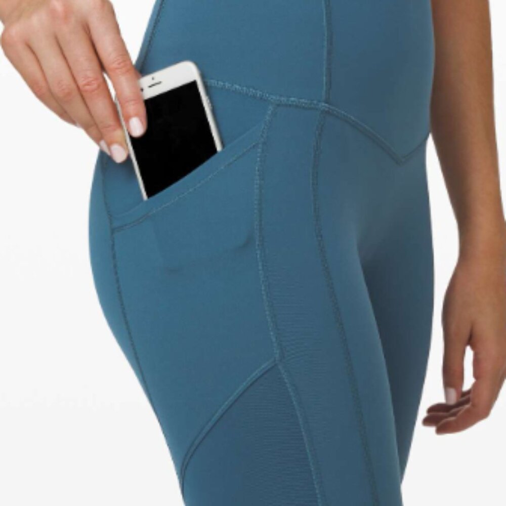 (6109)  LULULEMON All The Right Places Crop II *23" in PETROL BLUE Sz 8 **LOVED…