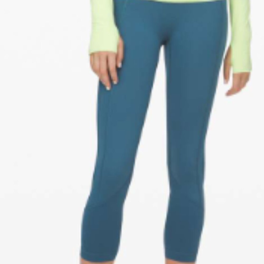 (6109)  LULULEMON All The Right Places Crop II *23" in PETROL BLUE Sz 8 **LOVED…