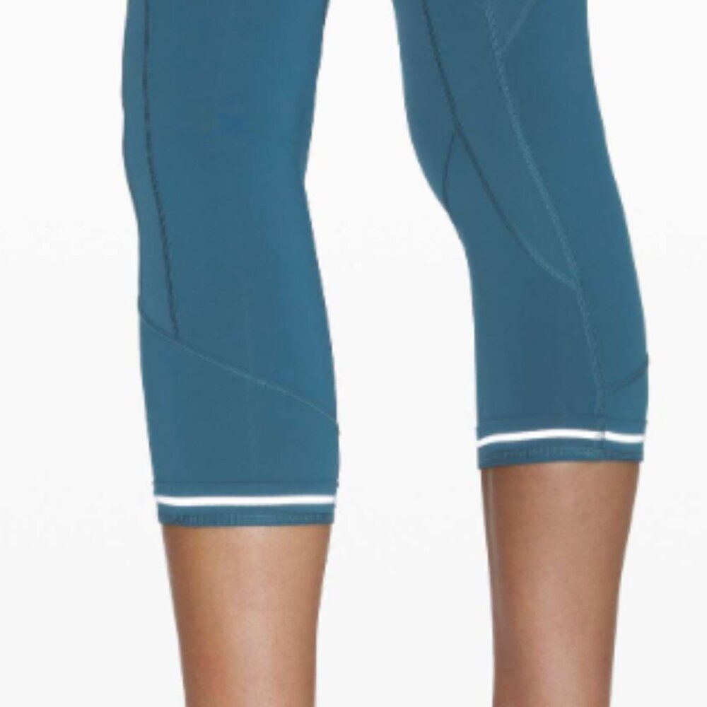 (6109)  LULULEMON All The Right Places Crop II *23" in PETROL BLUE Sz 8 **LOVED…