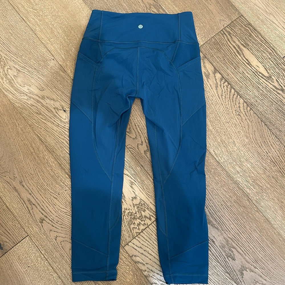 (6109)  LULULEMON All The Right Places Crop II *23" in PETROL BLUE Sz 8 **LOVED…