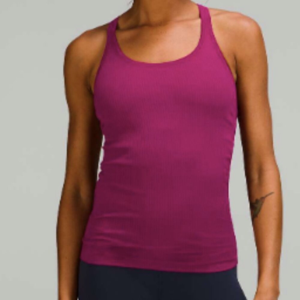 (6111) 🍋 LULULEMON Ebb to Street Tank Top Sz 8 Magenta Purple *LOVED