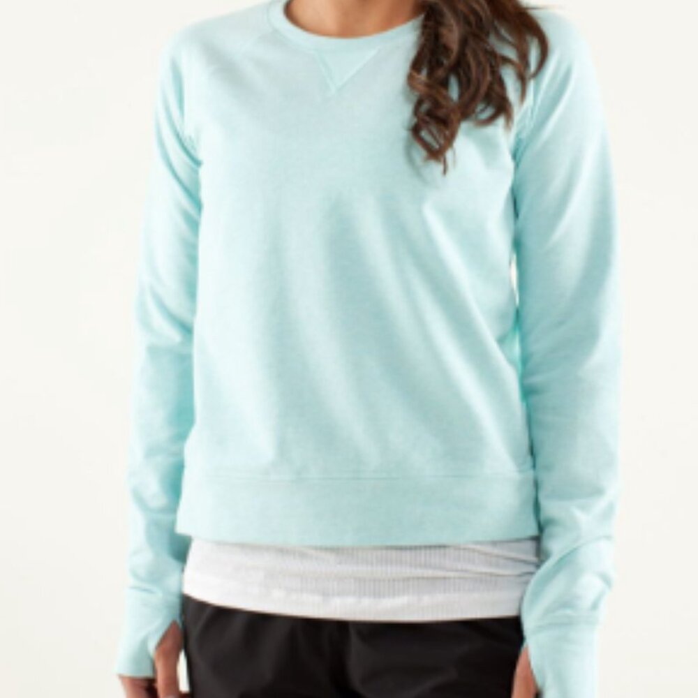 (6182) LULULEMON Voyage Pullover P2P= 20.5" Sz 10 in AQUAMARINE