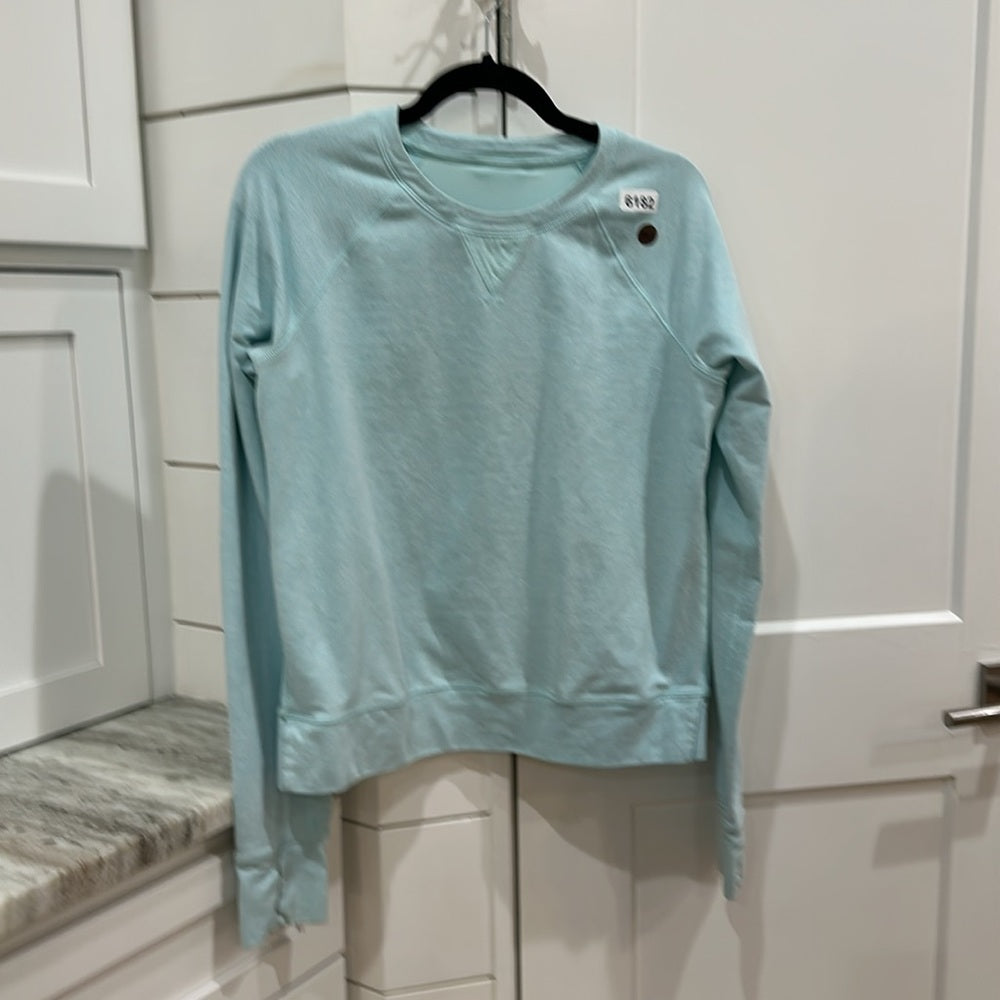 (6182) LULULEMON Voyage Pullover P2P= 20.5" Sz 10 in AQUAMARINE