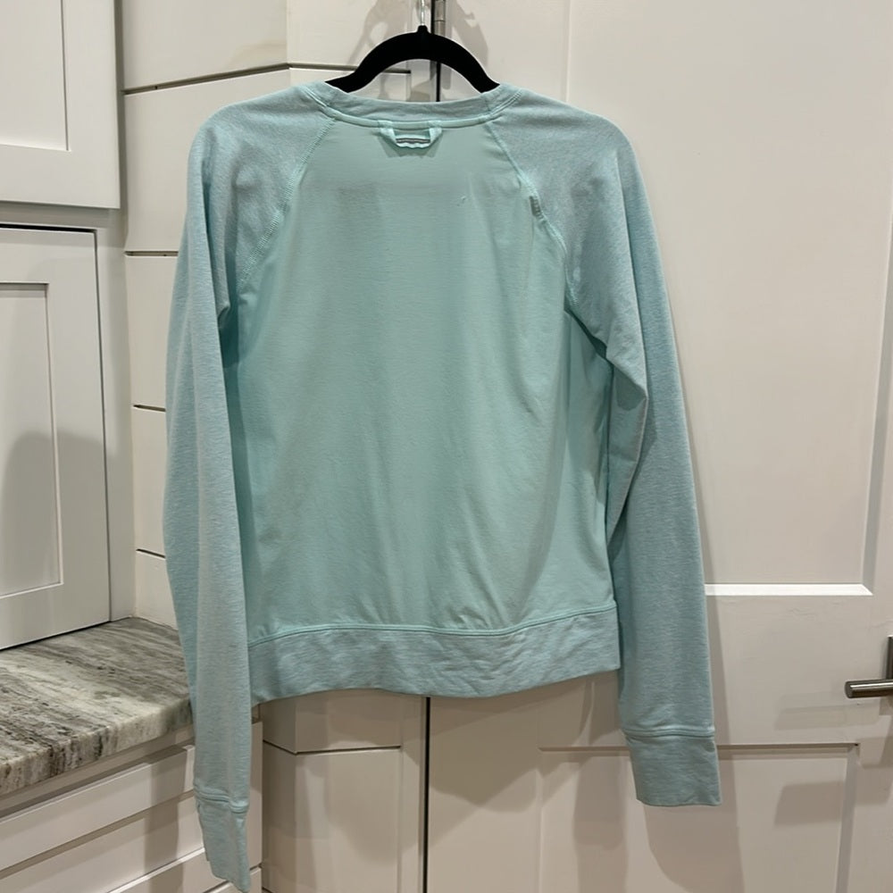 (6182) LULULEMON Voyage Pullover P2P= 20.5" Sz 10 in AQUAMARINE