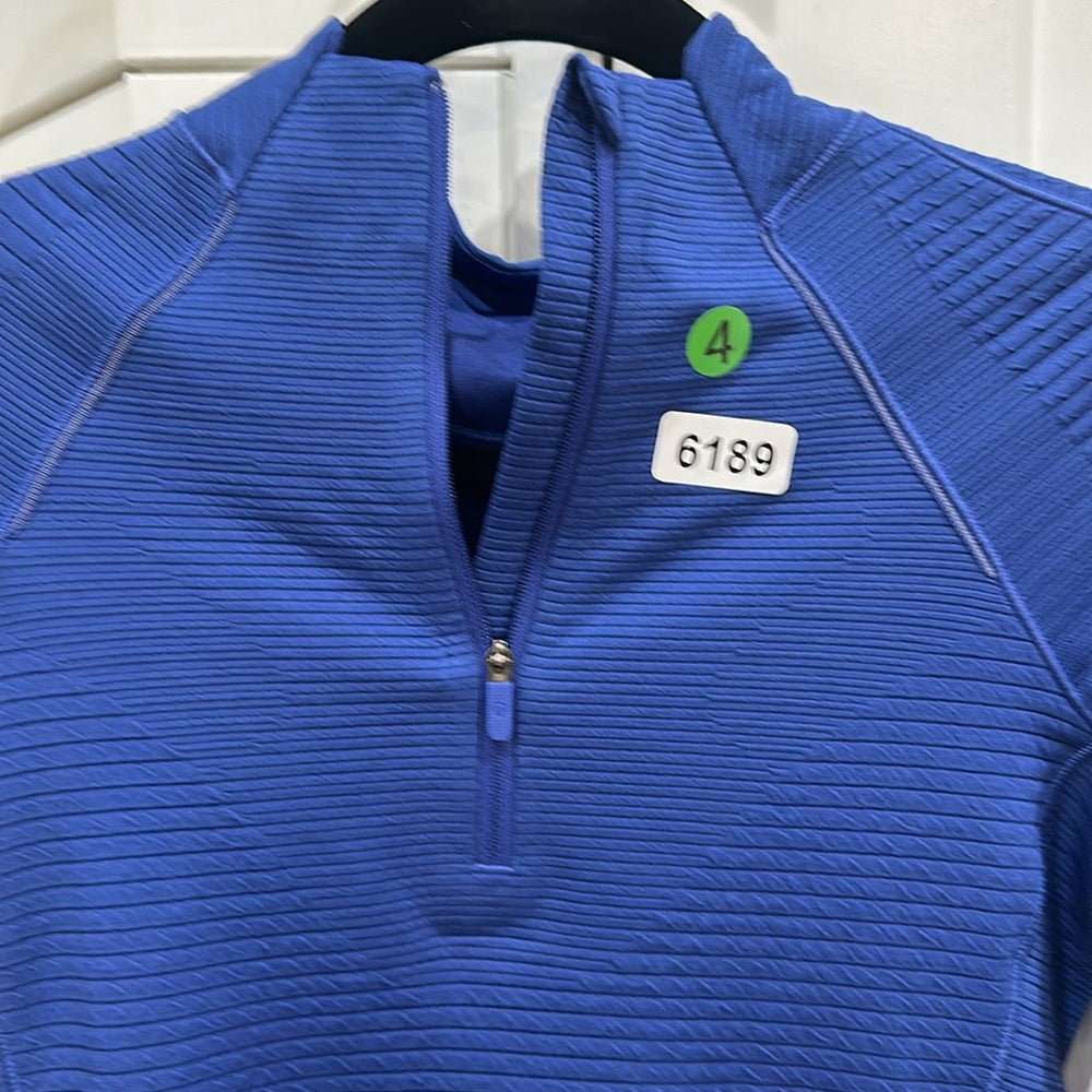 (6189) LULULEMON Ventscape Half-Zip Long Sleeve in BRIGHT BLUE *FLAW