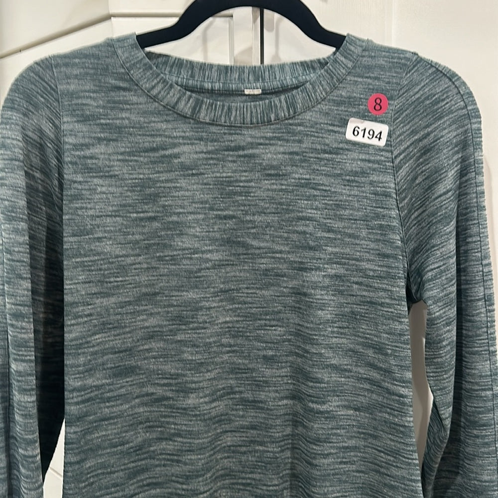 (6194) LULULEMON &go Where-To Dress *Long Sleeve - Sz 8 -Heathered Dk Fuel