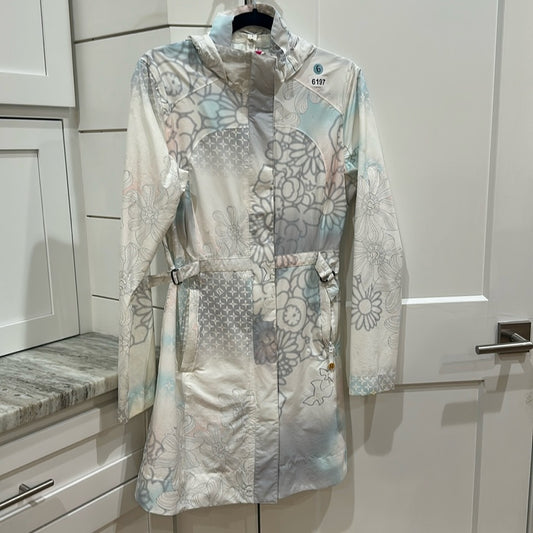 (6197) LULULEMON Floral Dove Light Weight Trench Sz 6 With LLL LOGO *FLAW *RARE