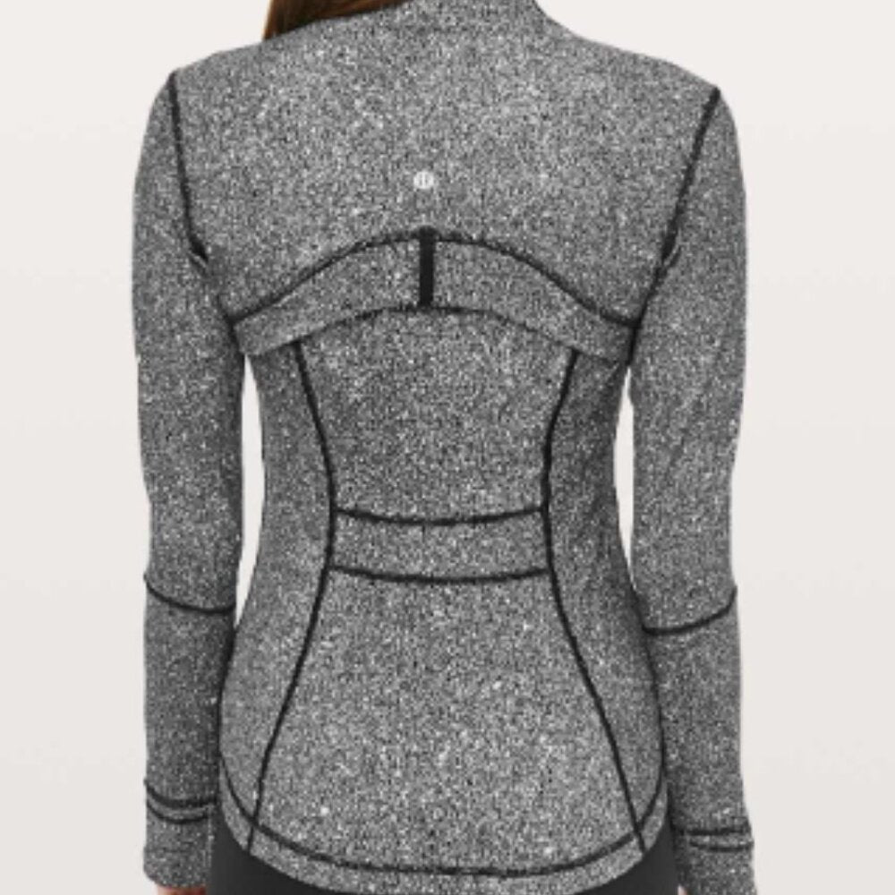 (6237) LULULEMON Define Jacket Sz 4 EUC Luminesce Splatter White Black