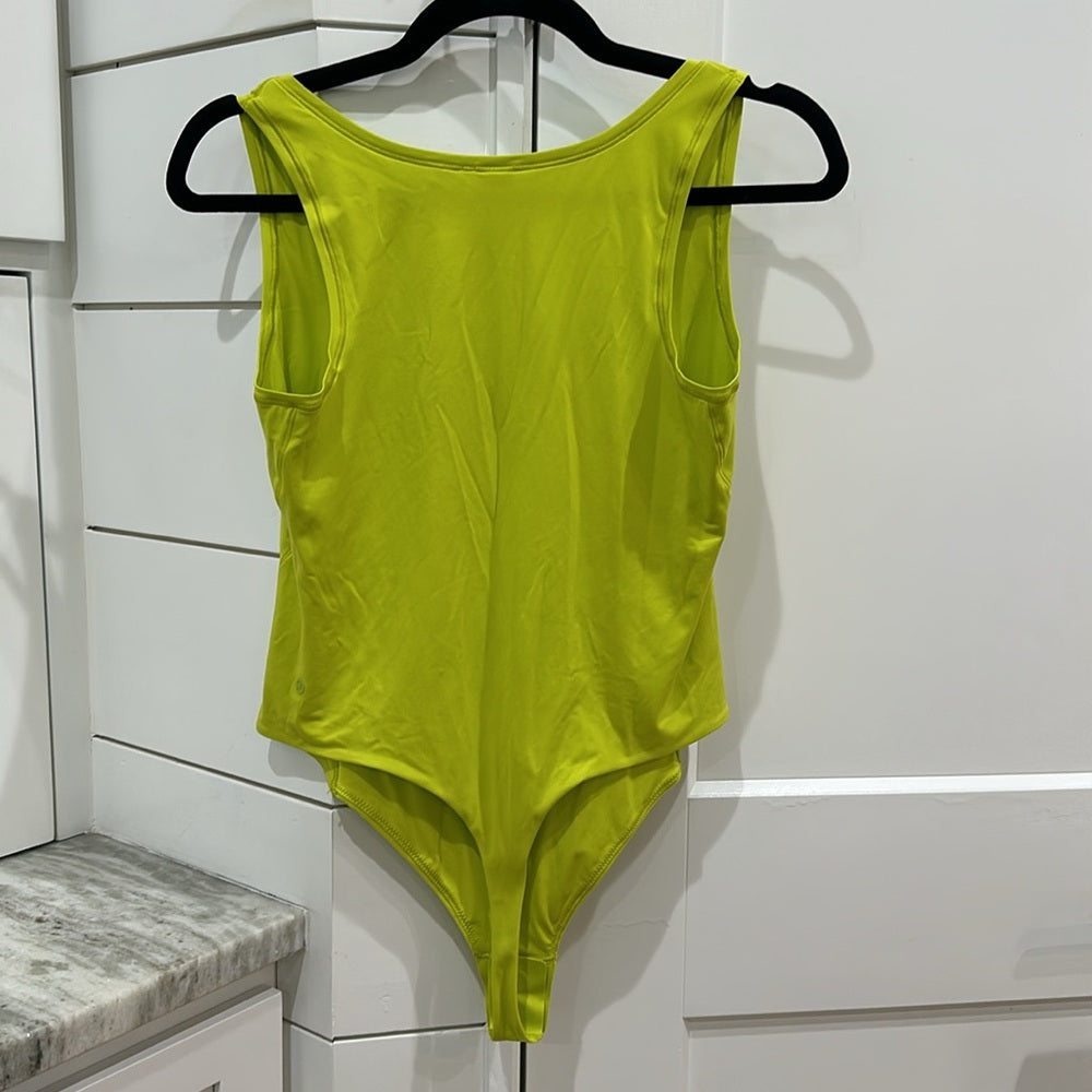 (6246) Wundermost Ultra-Soft Nulu Square-Neck Sleeveless Bodysuit in LARGE