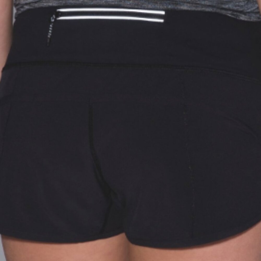 (6275) LULULEMON Run: Speed Short *Block-It Pocket in Sz 12 *BLACK