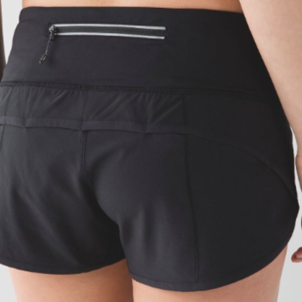 (6275) LULULEMON Run: Speed Short *Block-It Pocket in Sz 12 *BLACK