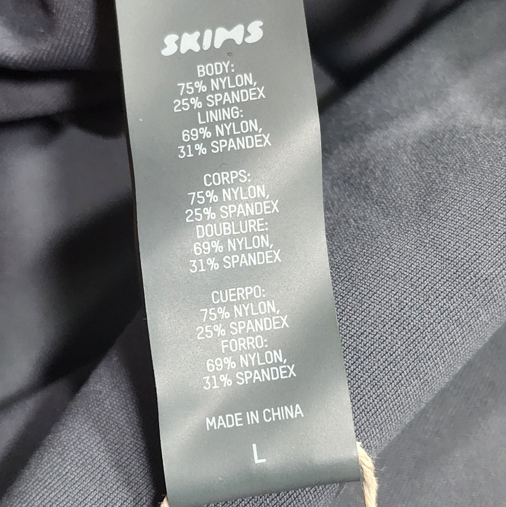 SKIMS SHAPING SWIM LONG SKIRT/ GUNMETAL/ LARGE/ NWT