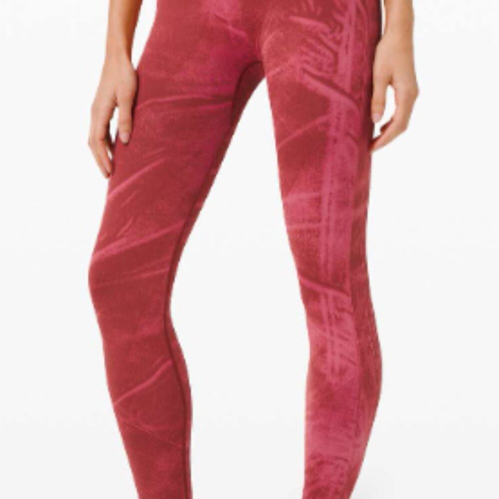 (6286) Lululemon Ebb to Street Tight *Wash Sz 6 in tone Wash Chianti