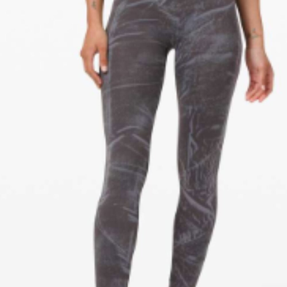 (6285) Lululemon Ebb to Street Tight *Wash Sz 6 in Stone Wash Graphite Grey