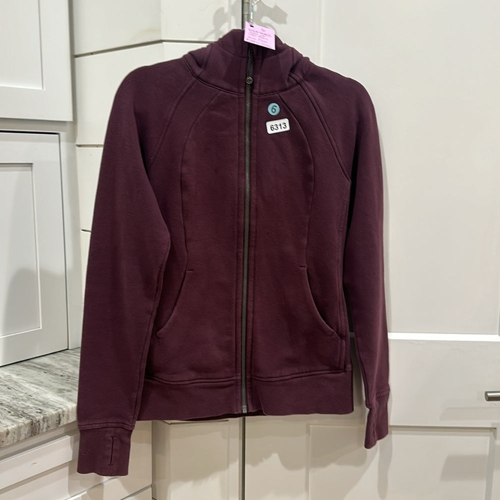 (6313) LULULEMON Scuba Hoodie *Light Cotton Fleece Sz 6 in Arctic Plum *FLAW