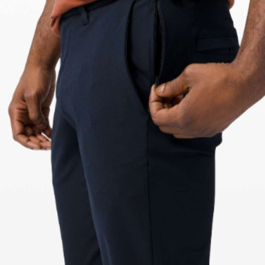 (6319) LULULEMON Commission Pant Slim 34"L *Warpstreme Sz 36W in NAVY