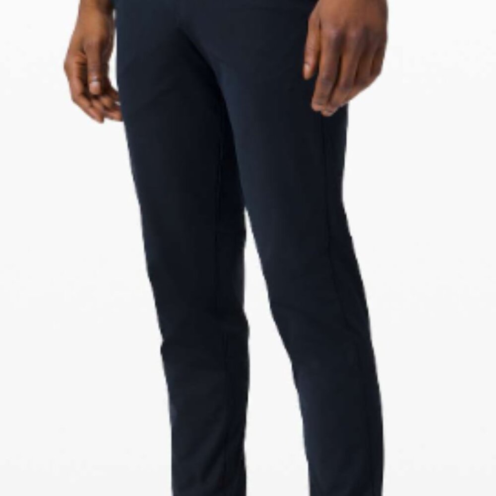 (6320) LULULEMON Commission Pant Slim 30"L *Warpstreme Sz 36W in NAVY *SOME WEAR