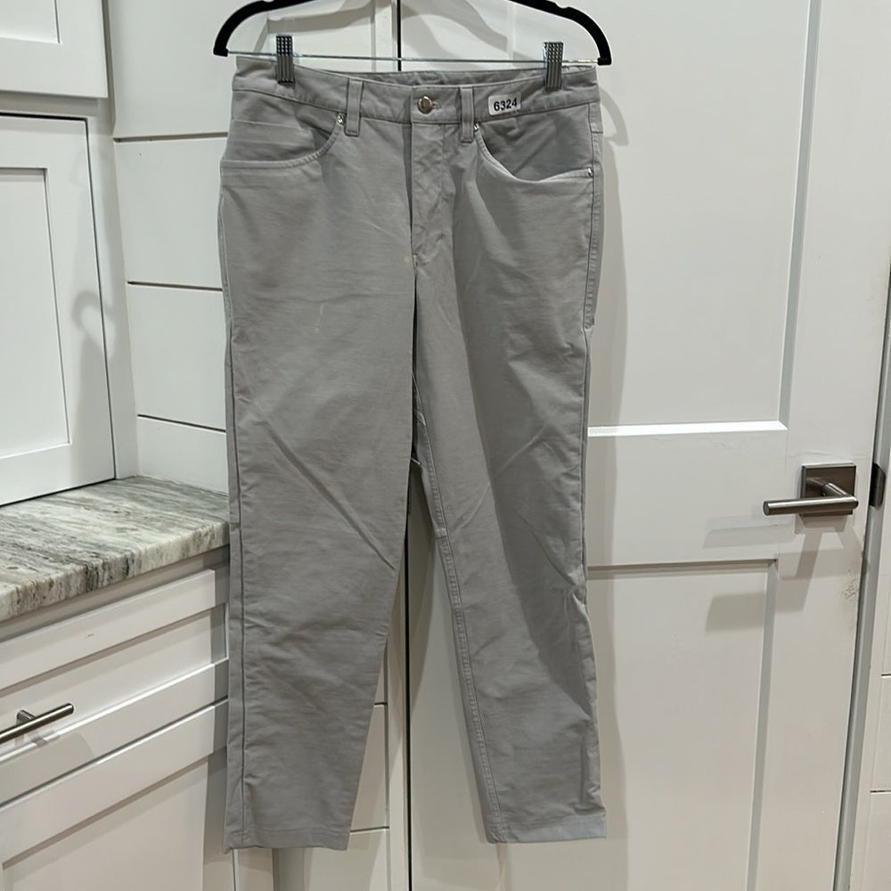 (6324) LULULEMON ABC Pant Slim 32" L *Utilitech 30"W in Dove Grey *FLAW
