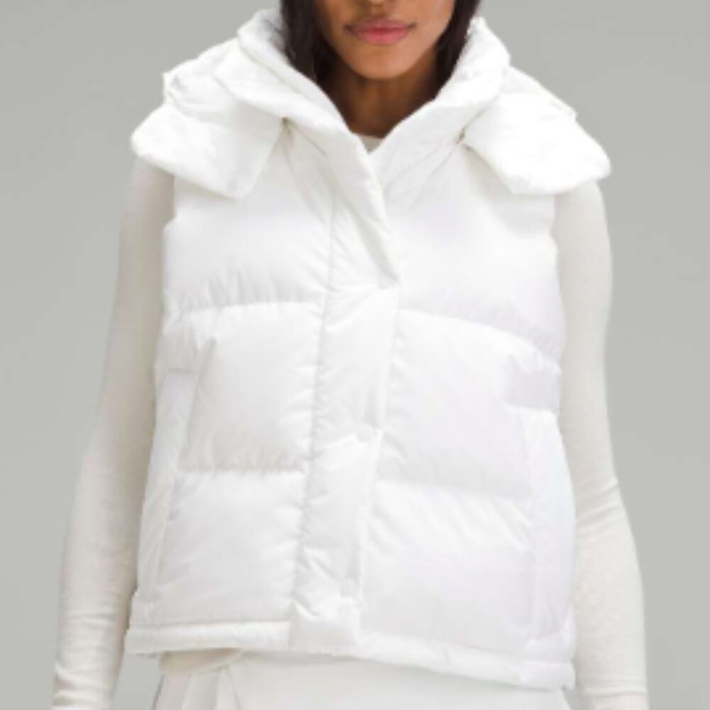 (6331) LULULEMON Wunder Puff Cropped Vest Sz 6 in White