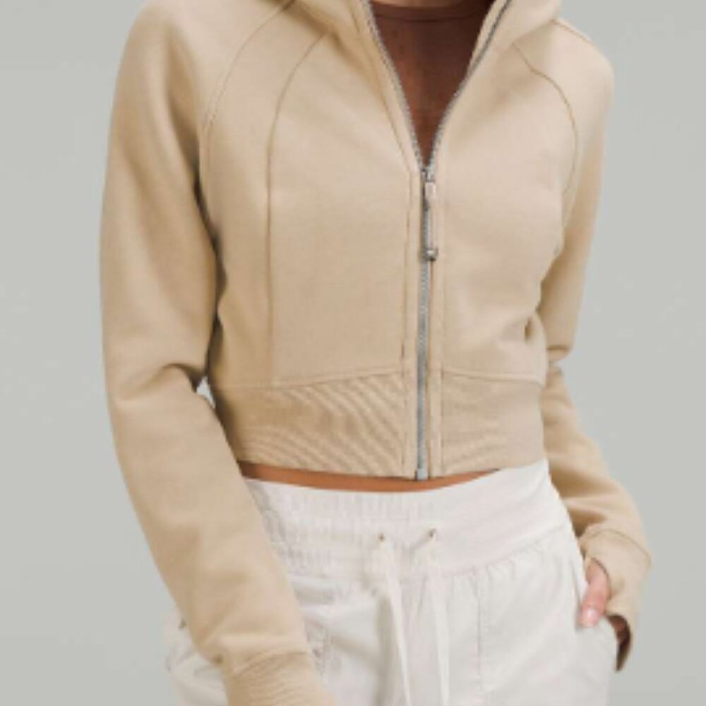 (6344) LULULEMON Scuba Full-Zip Cropped Hoodie Sz 6 in Trench