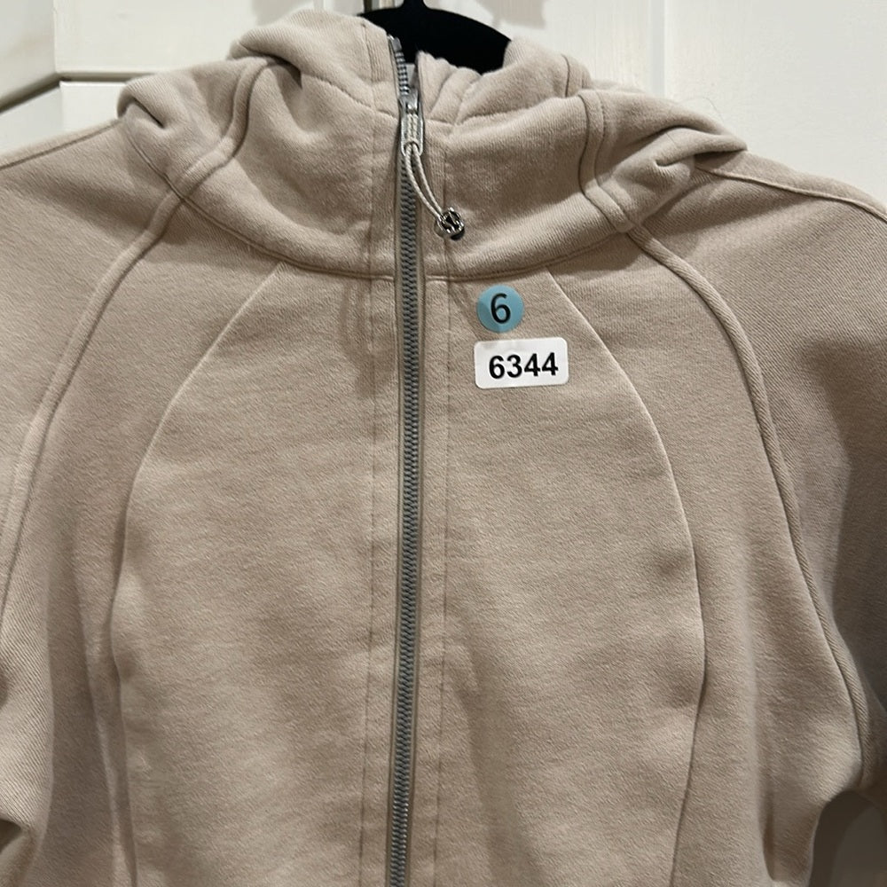 (6344) LULULEMON Scuba Full-Zip Cropped Hoodie Sz 6 in Trench