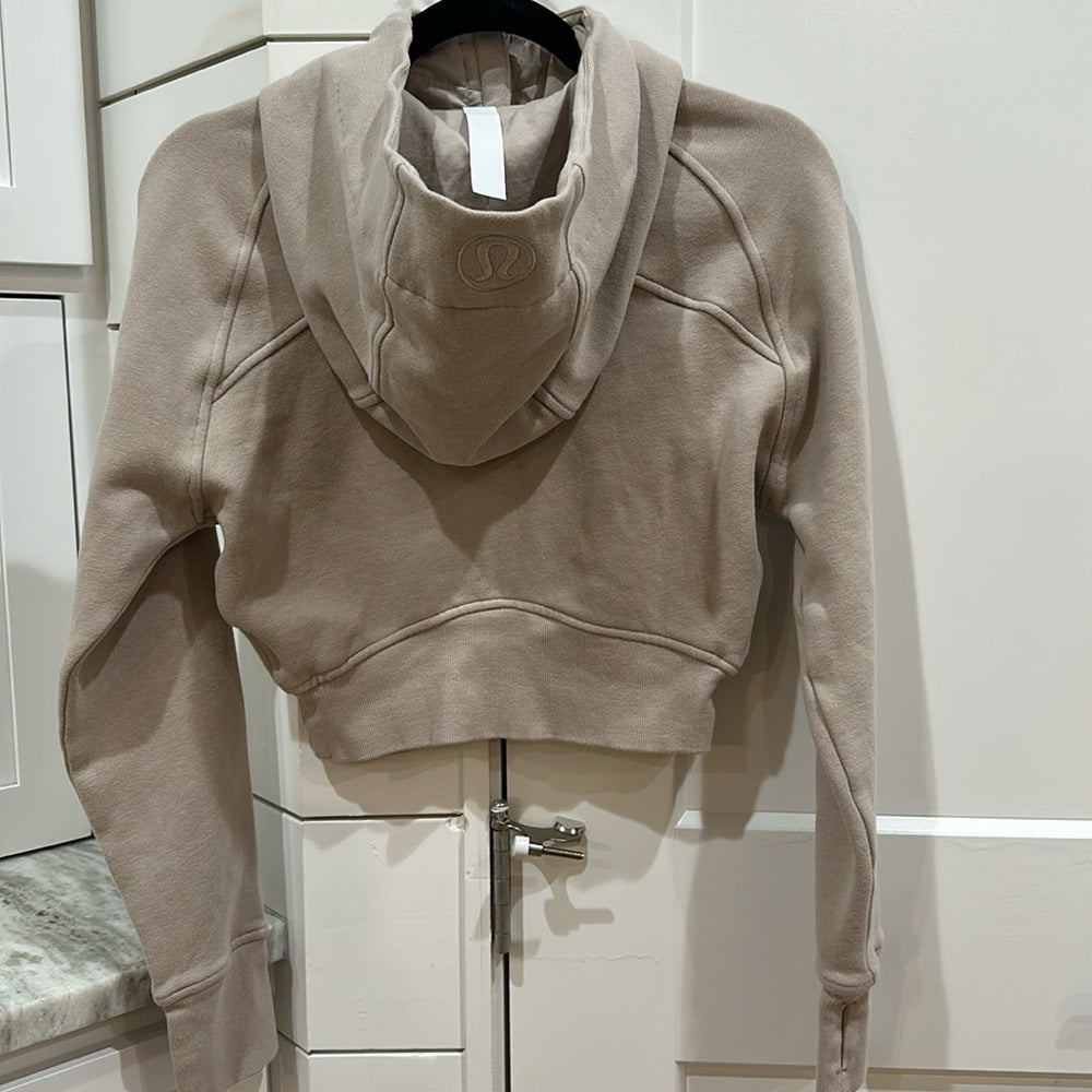 (6344) LULULEMON Scuba Full-Zip Cropped Hoodie Sz 6 in Trench