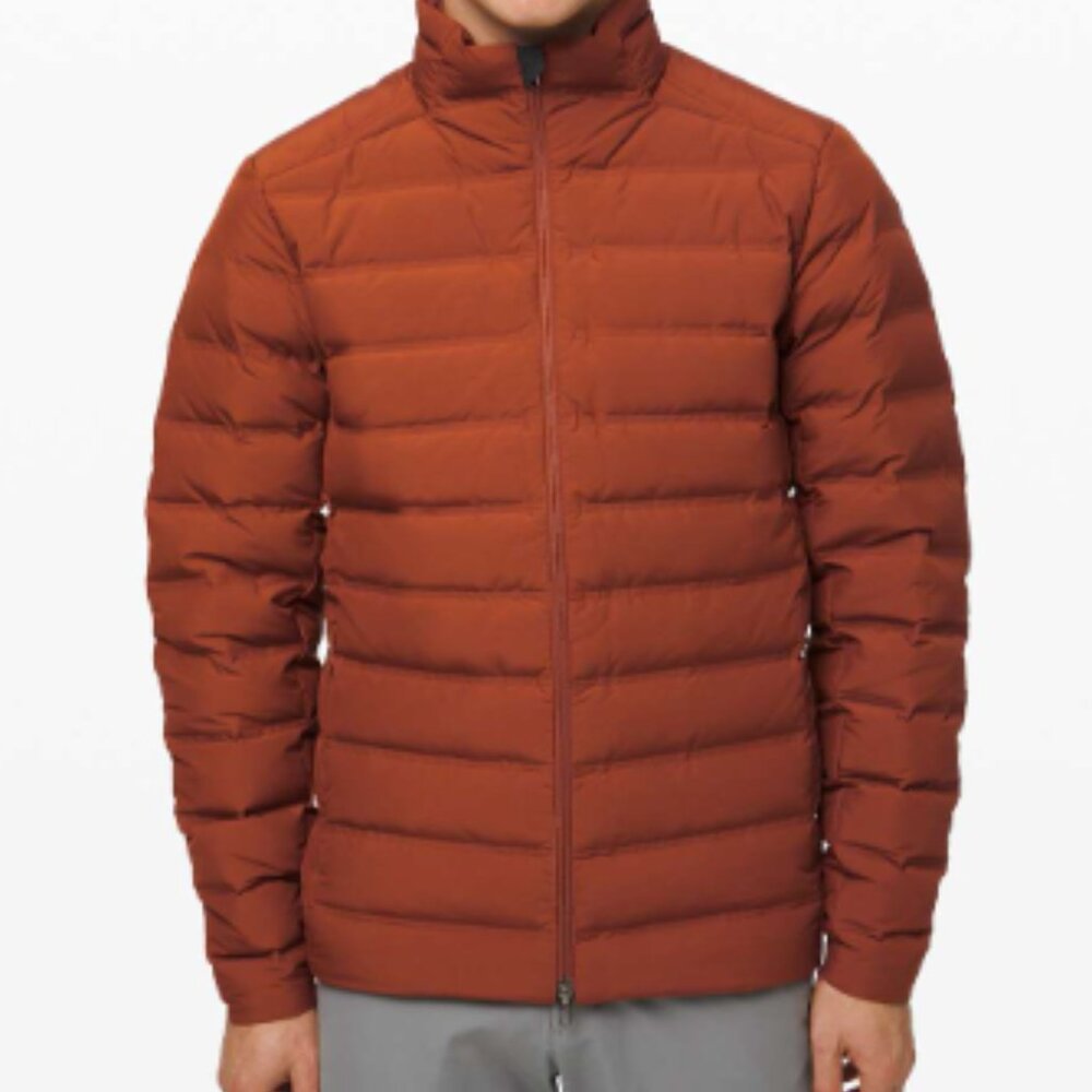 88. (6348) LULULEMON Navigation Down Jacket Sz S in Dark Terracotta