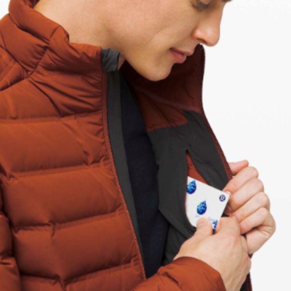 88. (6348) LULULEMON Navigation Down Jacket Sz S in Dark Terracotta