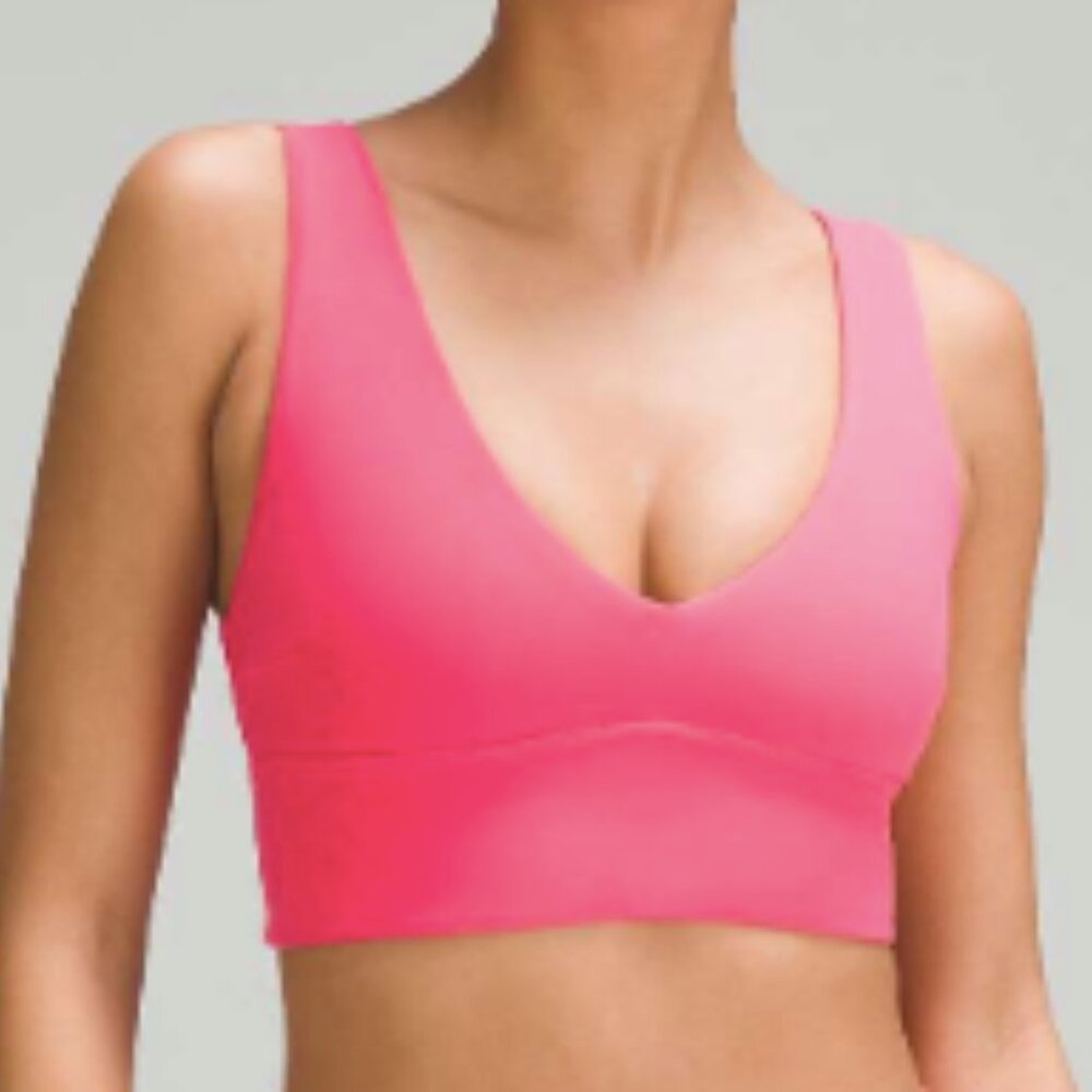 (0002) Lululemon NWT Align V-Neck Bra *Light Support, C/D Cup Sz 10 in Lip Gloss