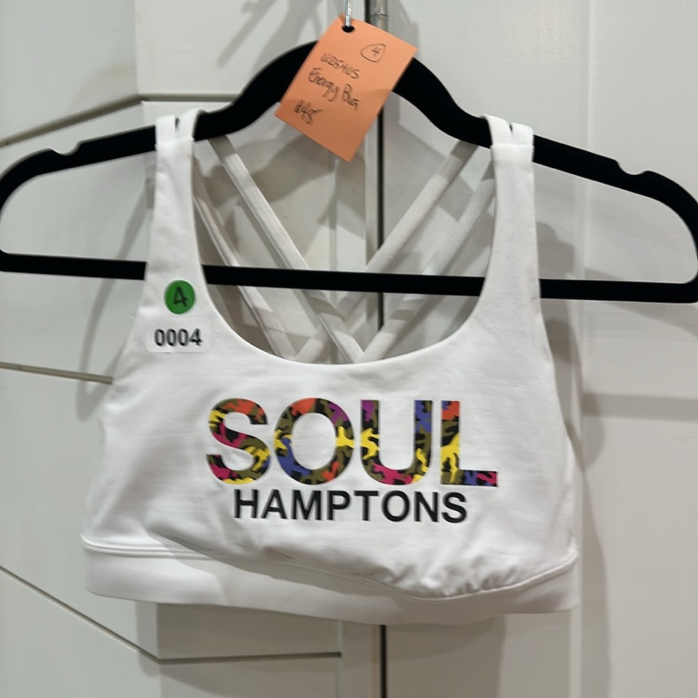 (0004) LULULEMON Soul Hamptons Energy Bra in WHT SZ 4