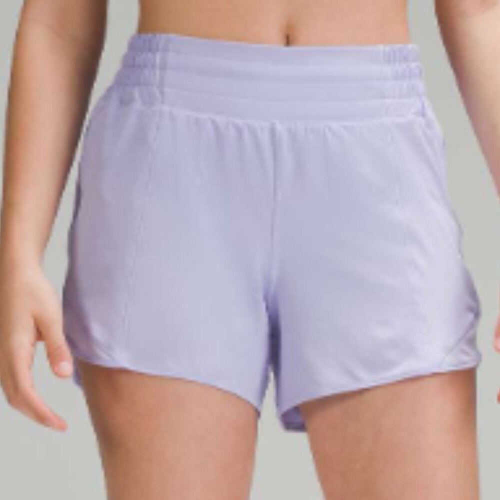 (6361) Lululemon Hotty Hot High-Rise Lined Short 4" Lilac Smoke in Sz 10