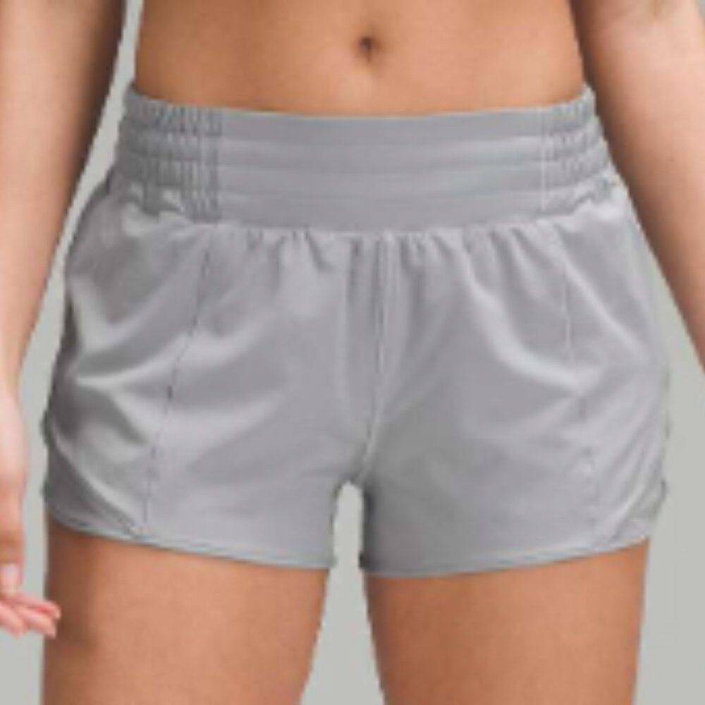 (6362) Lululemon Hotty Hot High-Rise Lined Short 2.5" Rhino Grey in Sz 4