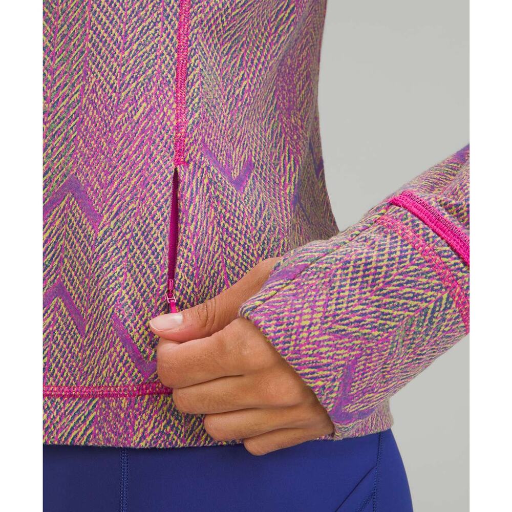 6996 Lululemon Its Rulu Run Long Sleeve Shirt *Jacquard Chevron Mini sz 12