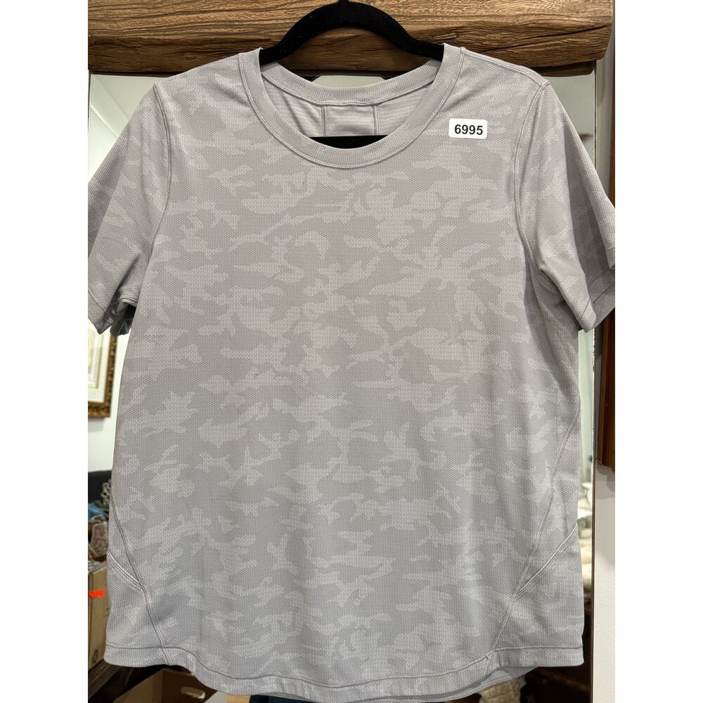 6995 Lululemon Long Distance Short Sleeve Incognito Camo sz 12