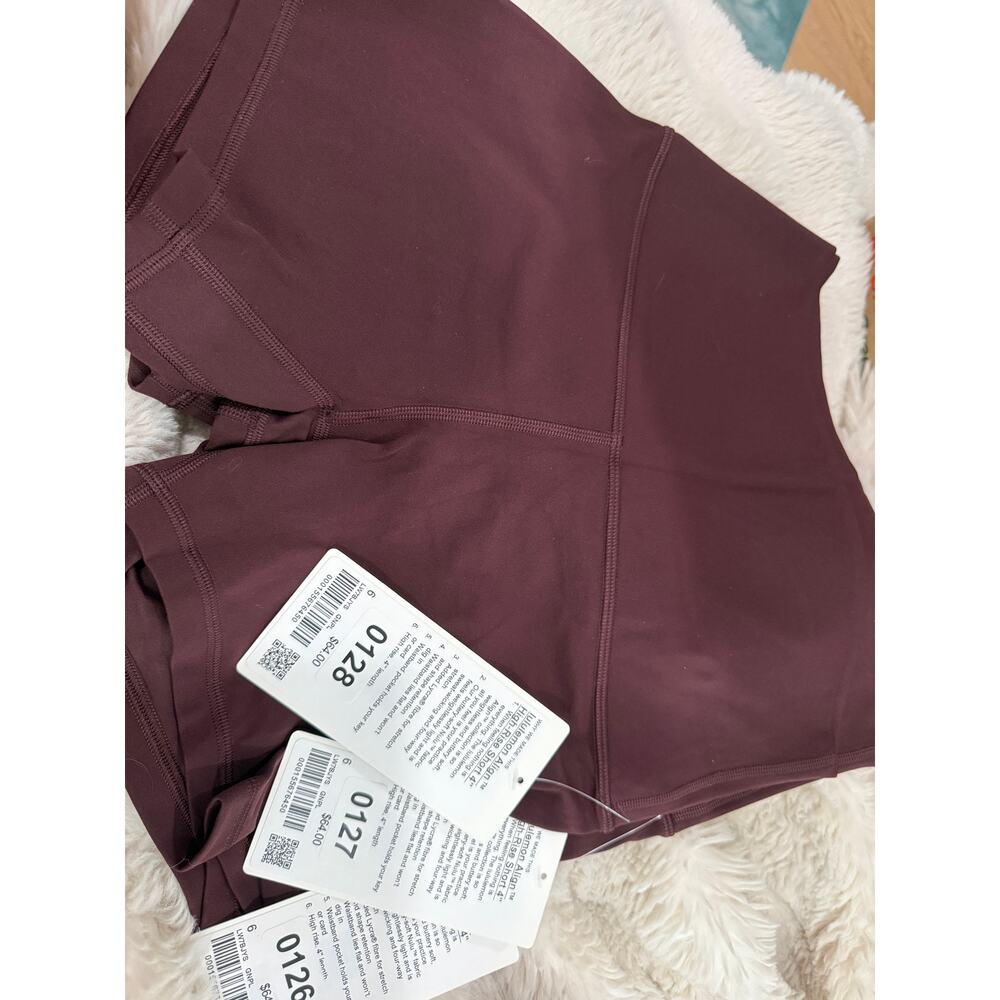 0126/0127/0128 NWT Lululemon Align High-Rise Short 4" Goodnight Plum Sz6