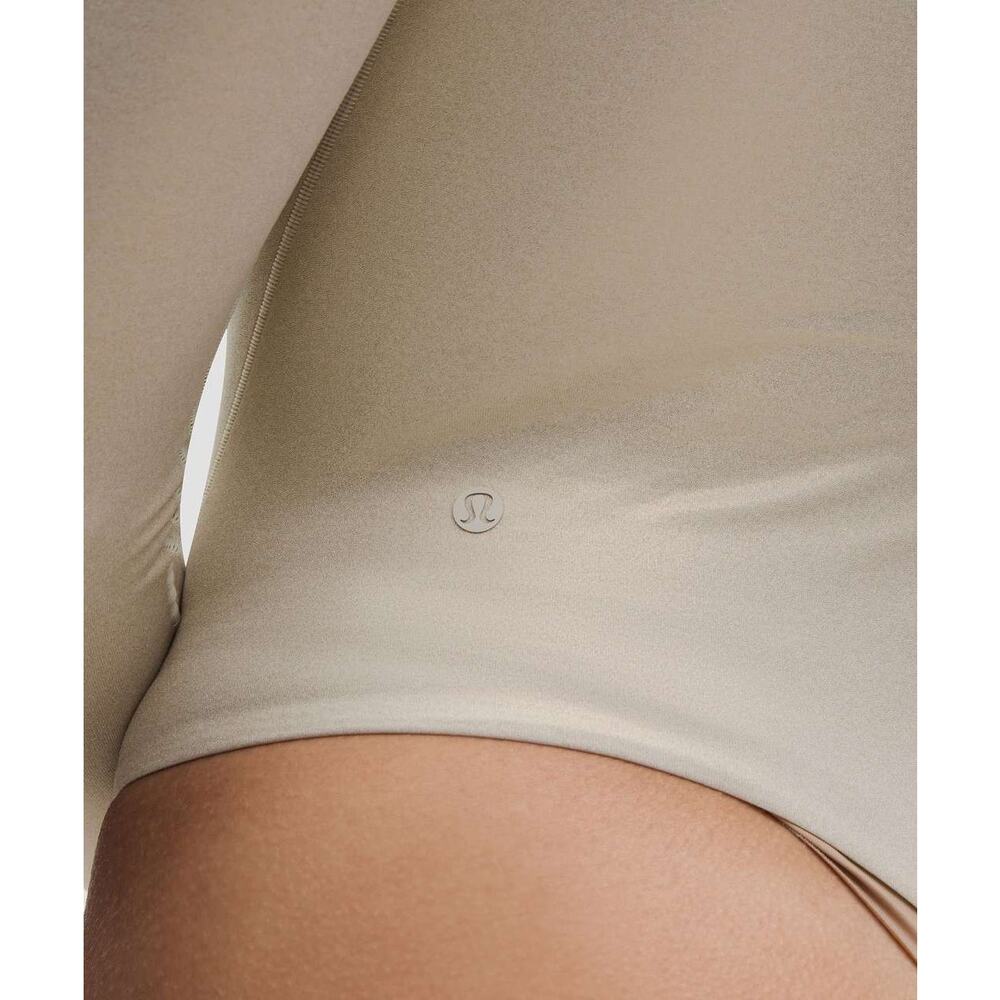 0129 NWT LLL Wundermost Soft Nulu Sq-Neck Long-Slve Bodysuit *Shine Bone XL