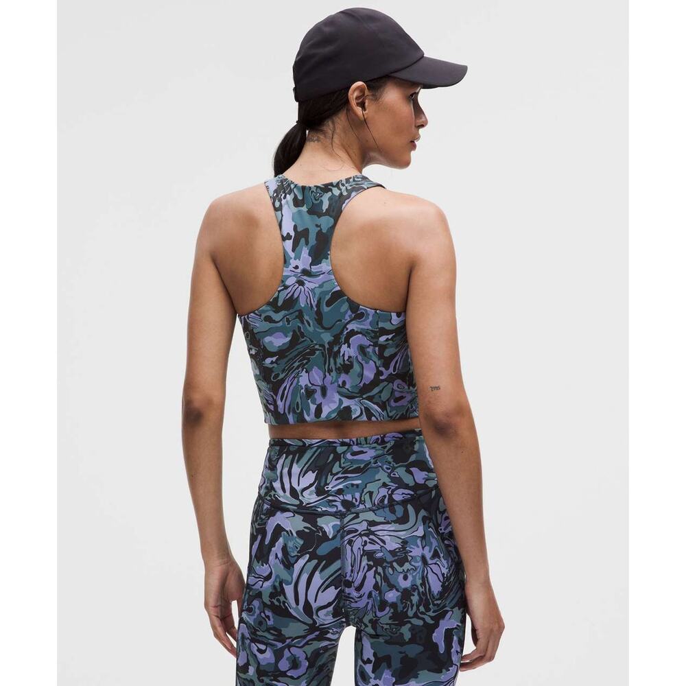 0158 NWT Lululemon Swift Speed Cropped Tank Top *B/C Cup Flower Meld Multi Sz 6