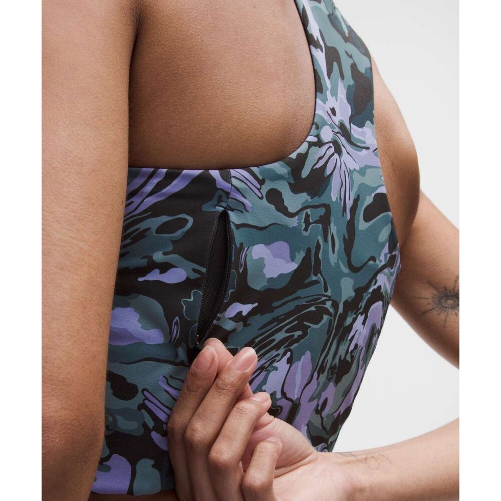 0158 NWT Lululemon Swift Speed Cropped Tank Top *B/C Cup Flower Meld Multi Sz 6