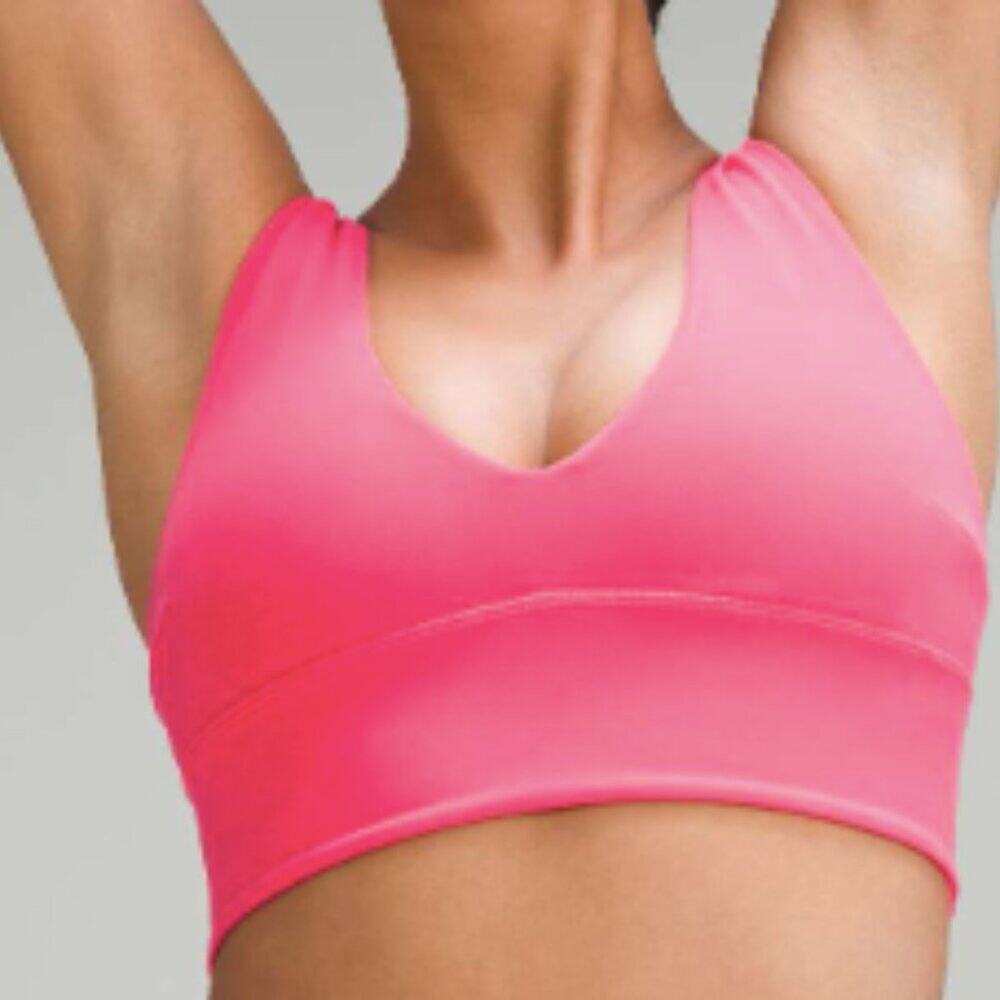 2 Lululemon NWT Align V-Neck Bra *Light Support, C/D Cup Sz 10 in Lip Gloss