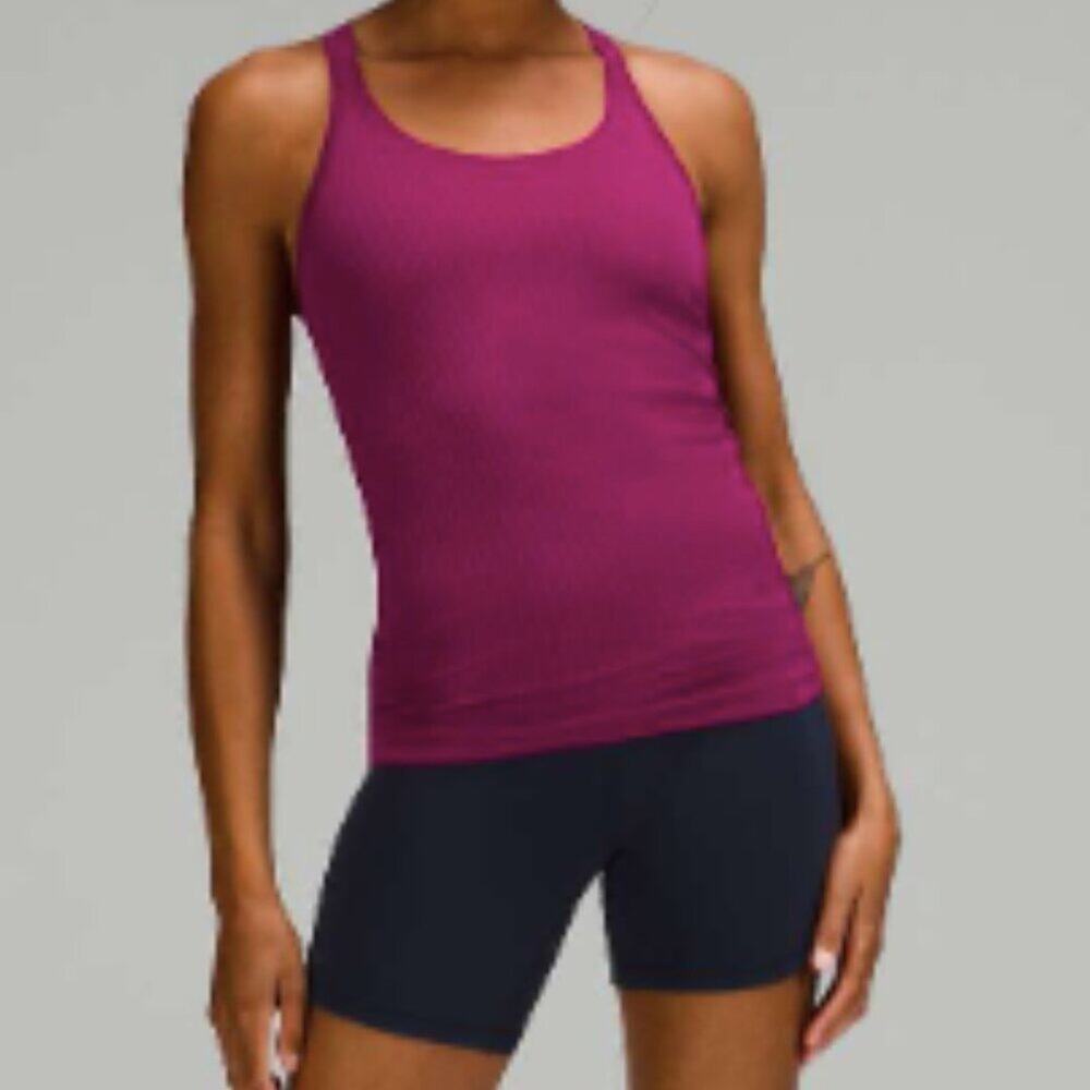 6111 - LULULEMON Ebb to Street Tank Top Sz 8 Magenta Purple *LOVED